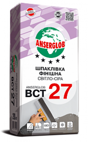 ANSERGLOB BCT 27 шпаклевка финишная светло-серая 20кг