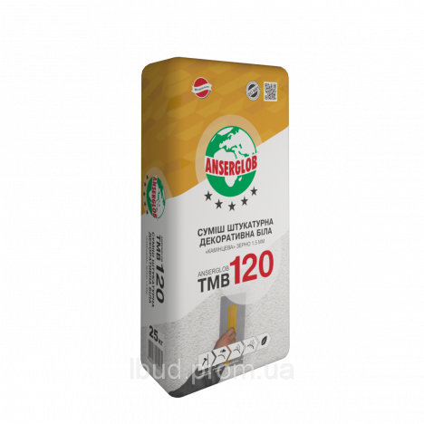 ANSERGLOB TMB120 суміш штукатурна (баранчик) біла 25кг